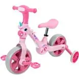 Bicicleta Action One 2 in 1 , cu roti ajutatoare si pedale detasabile, roz