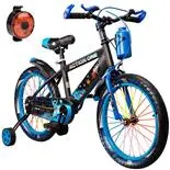 Bicicleta copii 5-7 ani cu far spate inclus, roti ajutatoare si bidon Genesis II, 16 inch, albastru